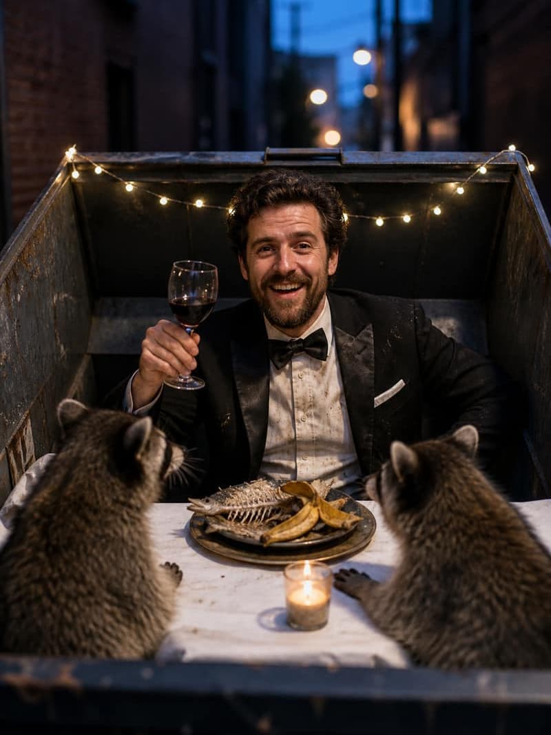 Dumpster Fine Dining example greeting card